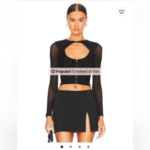 Superdown Black Cutout Top